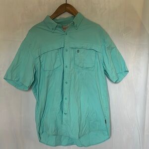 Colman Aqua Mens Buttons Up Size Large
